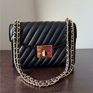 Michael Kors Black Crossbody Bag with Gold Chain
